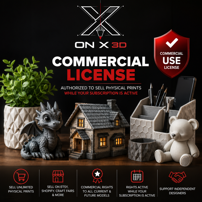 ON X 3D, LLC - Commercial Printing License for Maker World Models