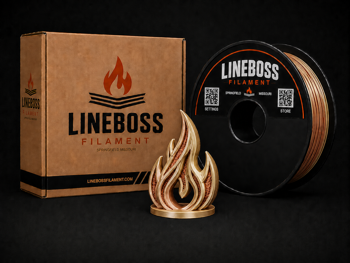 LineBoss Silk PLA Filament - Silk Gold-Silk Copper