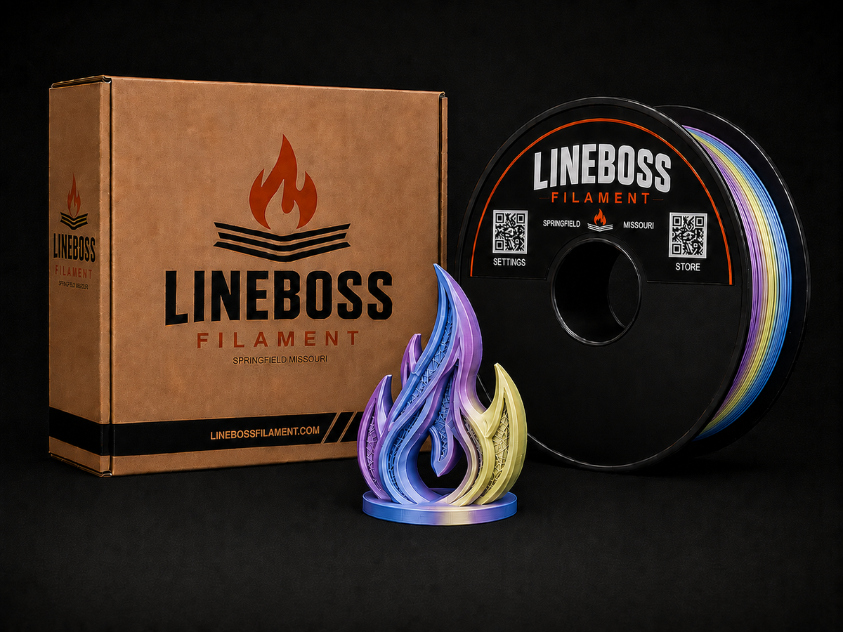 LineBoss Silk PLA Filament - Silk Magic-BluePurpleYellow