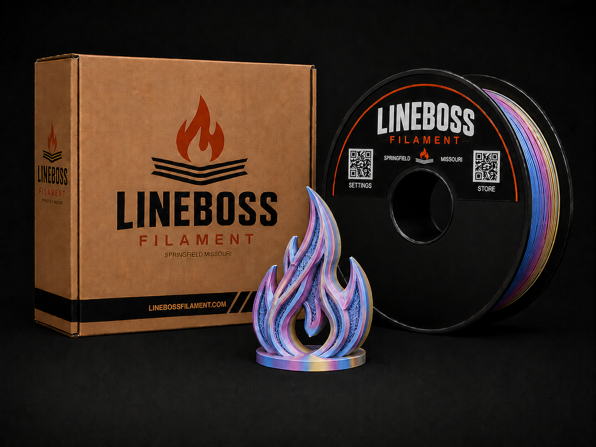LineBoss Silk PLA Filament - Silk Magic-BlueYellowFuchsia