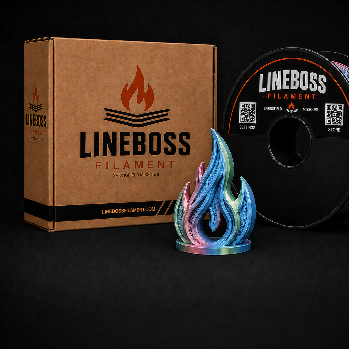 LineBoss Silk PLA Filament - Silk Magic-RedGreenBlue
