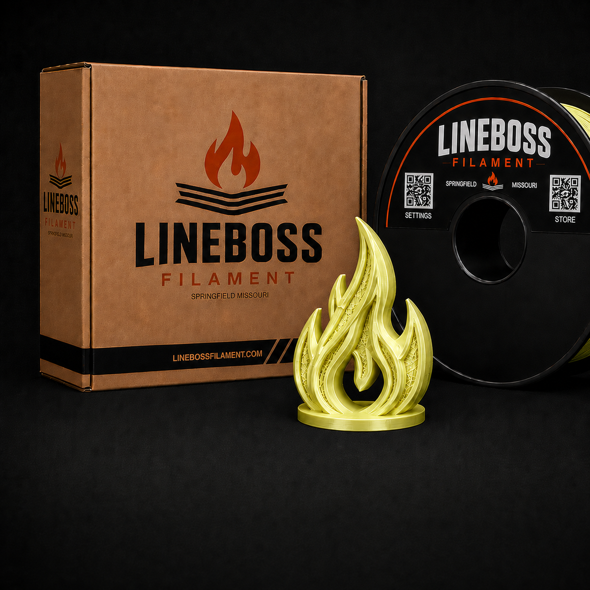 LineBoss Silk PLA Filament - Silk Yellow