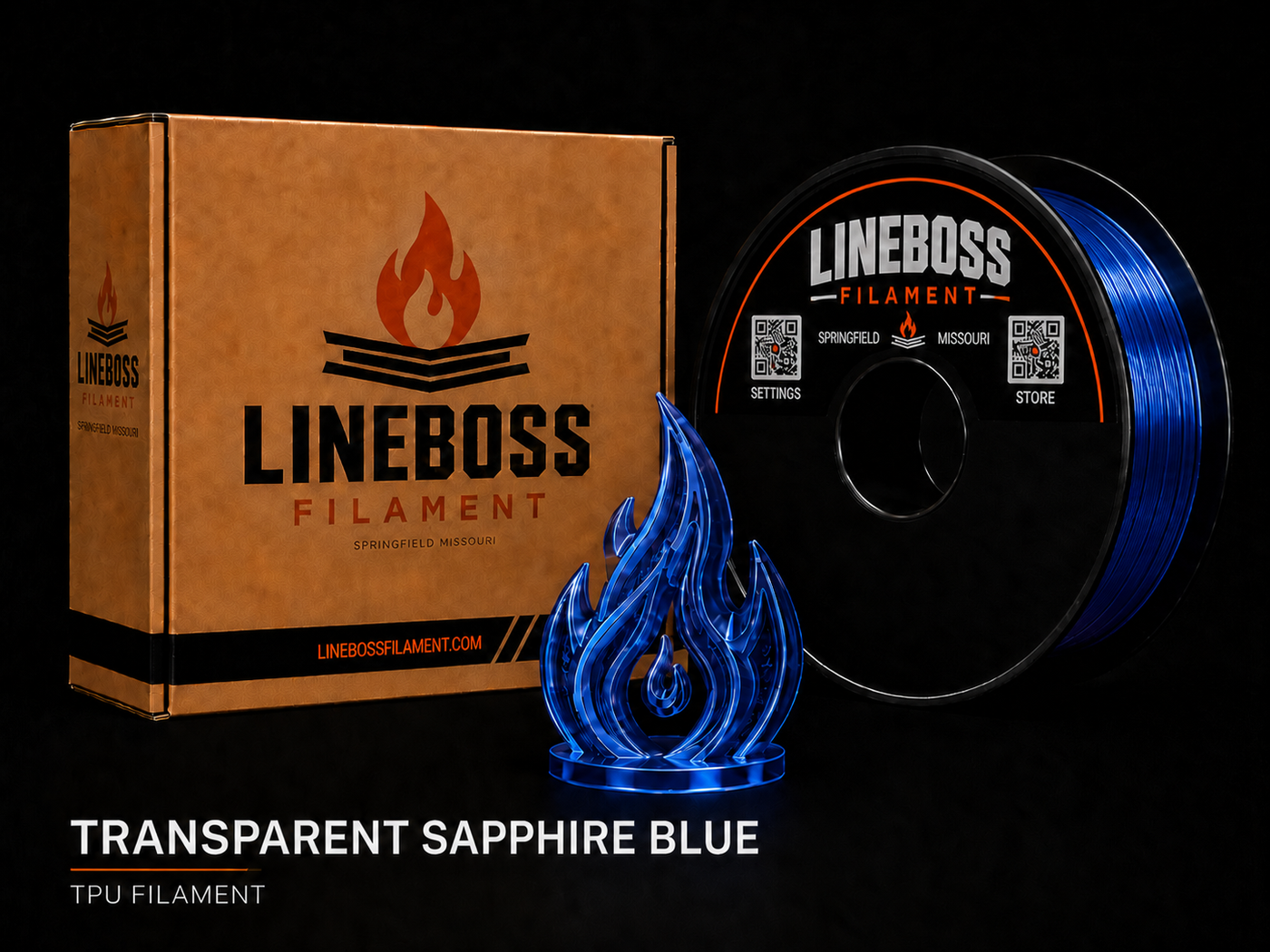 TPU Filament - Transparent Sapphire Blue