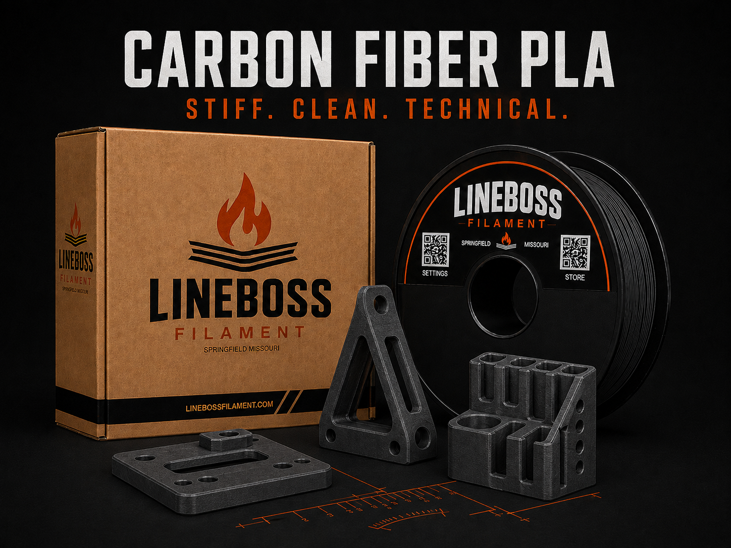 LineBoss Carbon Fiber PLA Filament product family overview